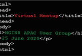 1st NGINX APAC User Group Virtual Meetup