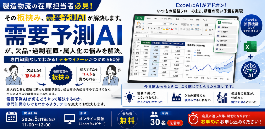 製造・物流の在庫担当者必見 ｜ 欠品・過剰在庫の板挟みから抜け出す 予測AIの始め方