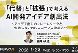 1/28(水)  16:00- 「代替」と「拡張」で考えるAI開発アイデア創出法