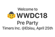 【好評につき増枠】WWDC Pre Party 2018 at Ebisu