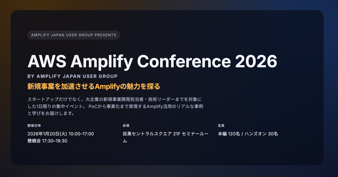 AWS Amplify Conference 2026 by Amplify Japan UG