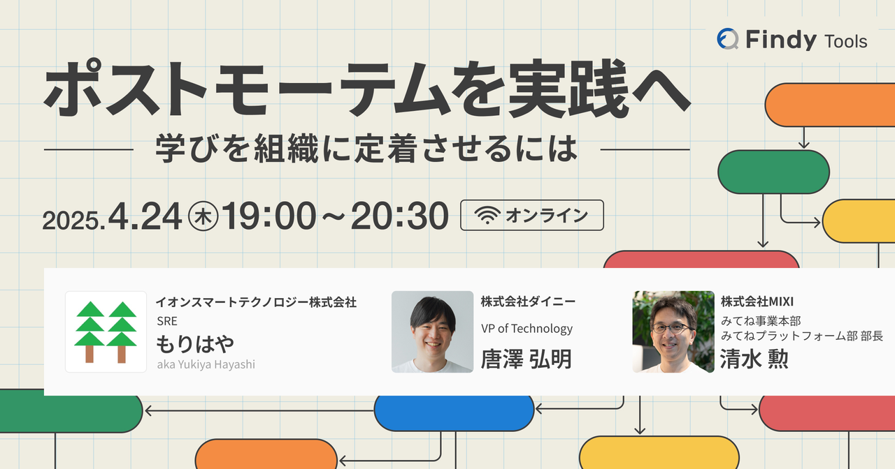 ポストモーテムを実践へ ─学びを組織に定着させるには─ - connpass