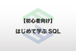【初心者向け】はじめて学ぶSQL