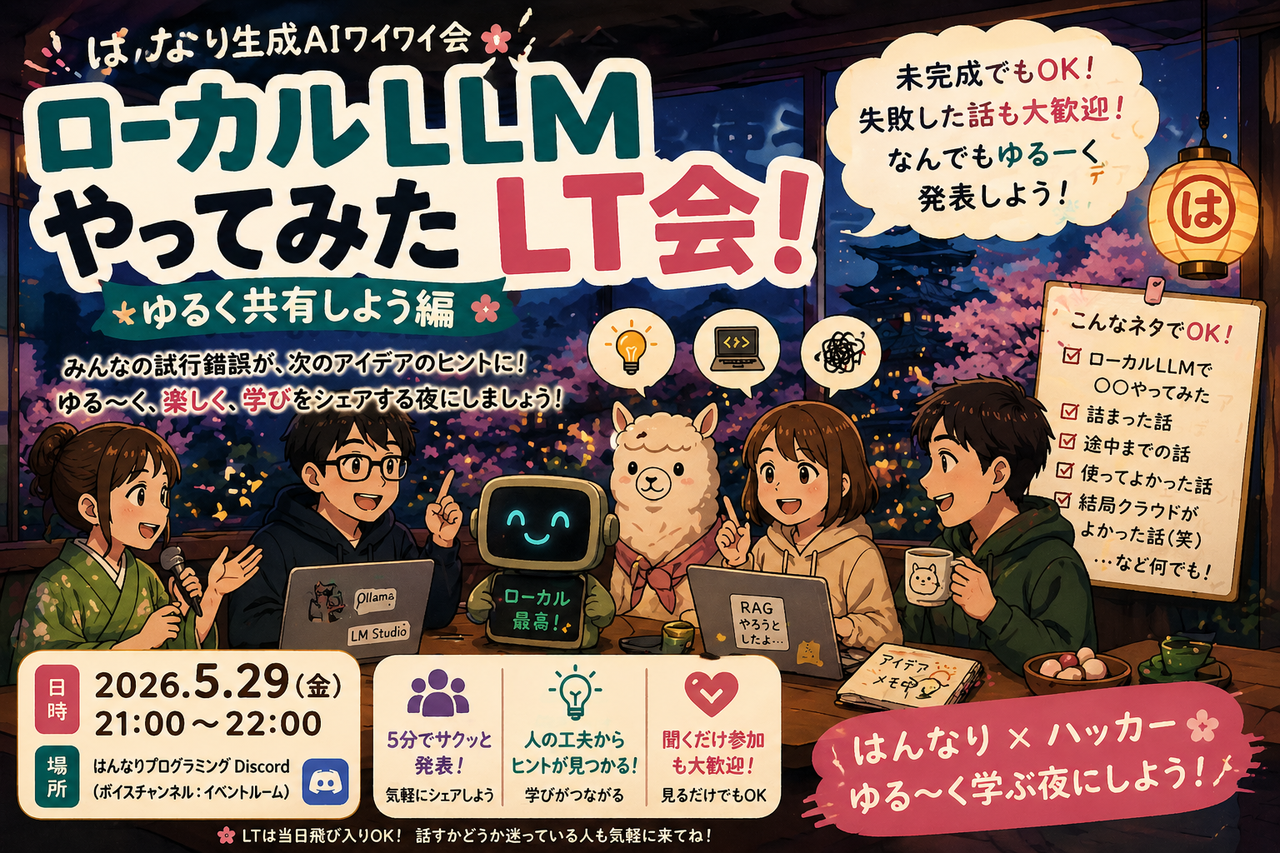ローカルLLMやってみたLT会！